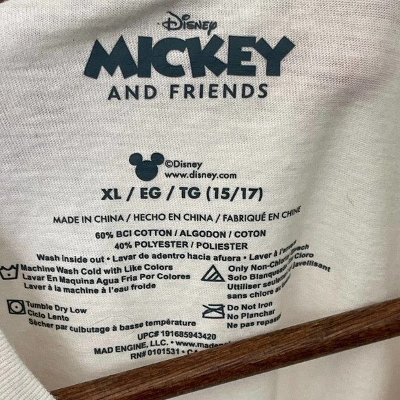 Disney Mickey and Friends Make you laugh raw edge crop Top Size XL - Picture 3 of 4